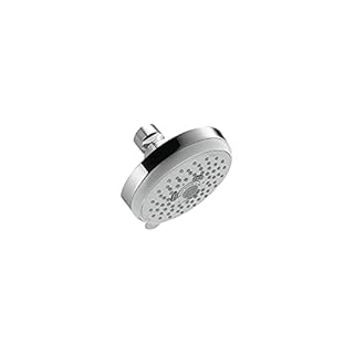 hansgrohe Croma 100 4-inch Showerhead Low Flow Modern 3-Spray Full, Pulsating Massage, Intense Turbo Water Saving with QuickClean in Chrome, 04733000