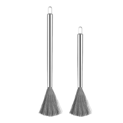 Brosse à vaisselle en acier inoxydable avec un long manche, brosse à vaisselle, nettoyeur de pot, outils de décontamination solides et propres