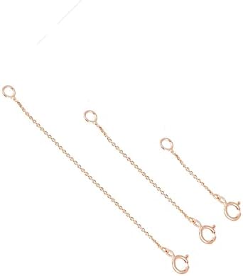 14k 18k Solid Gold Extender For Necklace or Bracelet, Removable Real Solid Gold Extension Link Cable Chain, Adjustable Length For 1inch 2inch 3icnh 4 inch. Jewee Diamond