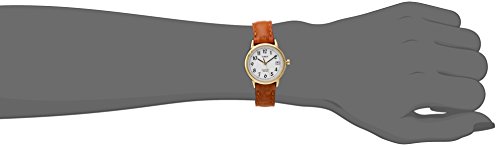 Timex Relógio feminino Easy Reader 25 mm, Marrom/dourado, 25 mm, Movimento de quartzo