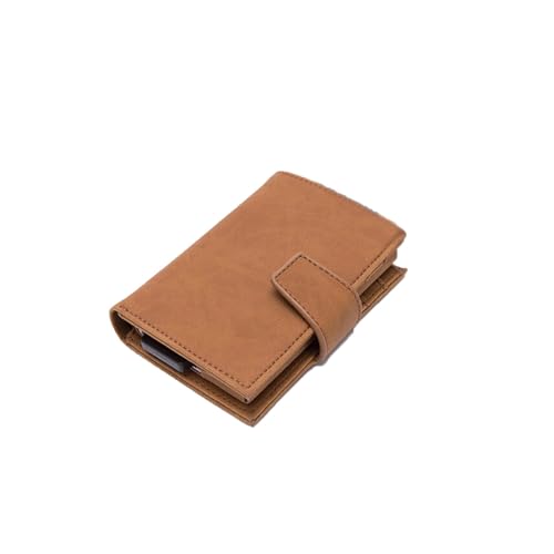 men's wallet Short Smart Male Wallet Trifold Leather Wallet for Men Compact Money Bag Card Holder Small Coin Purse for Pocket Use(Yellow)