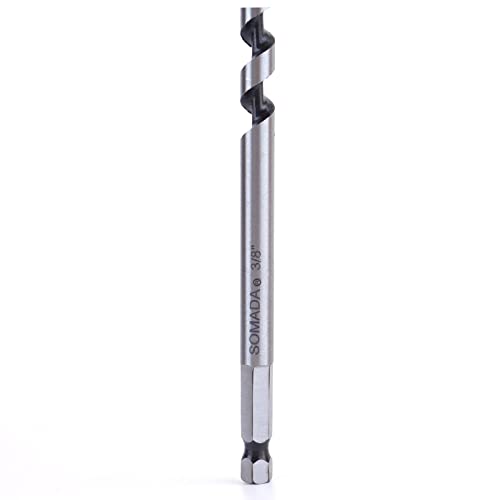 Somada 3/8-Inch X 17-Inch Auger Drill Bit For Wood, Hex Shank 3/8-Inch, Ship Auger Long Drill Bit For Soft And Hard Wood, Plastic, Drywall And Composite Materials #TOP1