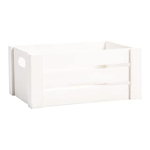 White Wooden Crate Storage Box Shelve Box With Handles DIY Gift Hamper (Small) Cover