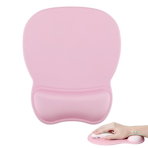 HUIQIHANG Mouse Mat with Memory Foam Rest Non-slip Rubber Base Ergonomic Gel Mouse Pad Mouse Wrist Rest with Non-slip Rubber Base for Home Office Computer Laptop (Pink)