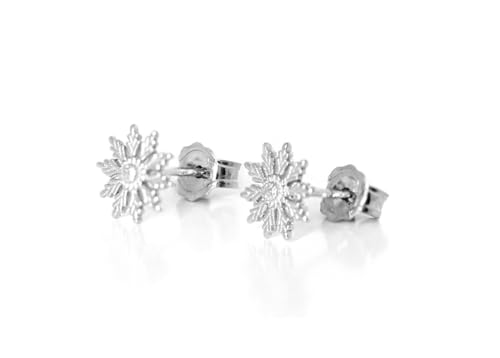 TALISMAN JEWELLERY Pendientes de Plata 925 con cierrre Tuerca Botón - Eguzkilore, Flor Vasca (8 MM o 11 MM) (11 MM)