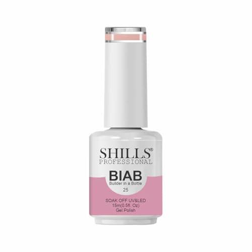 Image of SHILLS PROFESSIONAL BIAB - Builder in a Bottle 15ml | Soak Off UV & LED Gel Polish | Nail Strengthener, Base & Builder Gel in One | Long-Lasting, Chip-Resistant Formula | Available in 6 Shades (025 - Rosy Mauve)