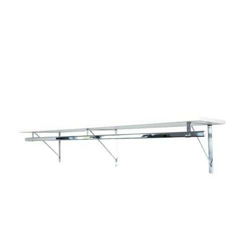 PHILLCO Custom Cut-to-Size Premium Wall-Mounted Shelf with Rod and Bracket Kit. 3/4