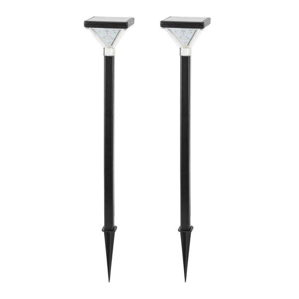 Gama Sonic Luxor Solar Pathway Light, Black Aluminum, 50 Lumen LED Landscape Solar Path Lamp - 2 Pack (146iP250080)