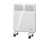 Taurus - Convector de Pared/Ruedas. 500W. Apto para baño. Temperatura hasta 35ºC. Temporizador hasta 24h. Programación Diaria y semanal. Modo Eco. Protección sobrecalentamiento. Blanco