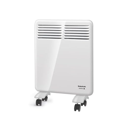 Taurus - Convector de Pared/Ruedas. 500W. Apto para baño. Temperatura hasta 35ºC. Temporizador hasta 24h. Programación Diaria y semanal. Modo Eco. Protección sobrecalentamiento. Blanco