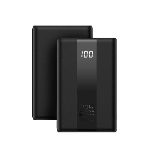 Forcell F-Energy P10K2 Powerbank 10000mAh USB-C et USB-A - Charge Rapide QC 3.0 PD 22,5W - Écran LCD - Léger et sûr pour les voyages, Noir