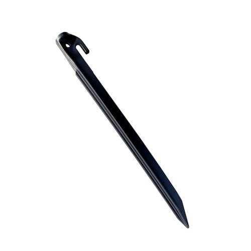 Image of OLPRO Pack of 6 Extra Long 30cm Plastic Tent Pegs, Camping Stakes, Heavy-Duty, (Black)