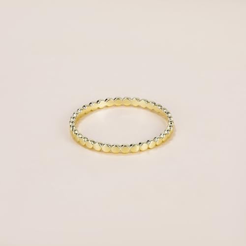 Mameloly 1.5mm 14K Gold Plated Wedding Bands for Women Dainty Stackable Thin Dot Ring Statement Ring Size 3-123
