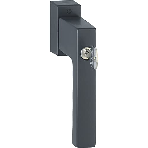 HOPPE TOULON - Manilla para Ventana con Cilindro de Bloqueo, Secu100+Secustik+VarioFit, 90°, 7x32-42 mm, Negro Mate RAL 9714, ref. 11506246 Cover