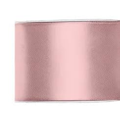 Rollo de cinta de raso de 25 m, color rosa claro, 50 mm de ancho, cinta decorativa rosa viejo, cinta de regalo, cinta decorativa para boda, para idea creativa.