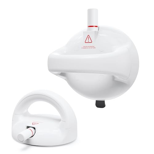 Suction Grab Bars for Seniors, 530 lbs Shower Handle, White, 2 Pack