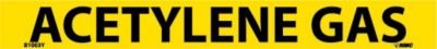 NMC A1003Y Pipe Marker, Legend "Acetylene Gas", 14" Length x 2" Height, 1-1/4" Letter Size, Pressure Sensitive Vinyl, Black on Yellow (Pack of 25)