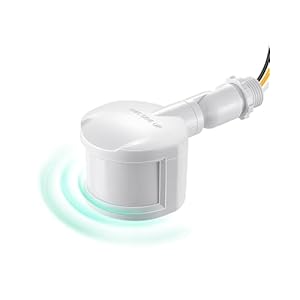 EDISHINE Motion Sensor, 180-Degree Replacement Motion Detector for Security Floodlights, 120V Adjustable Time & Detection Sensitiity Range Up to 60 Feet, 3 Modes Pir Motion Sensor, White, UL Listed