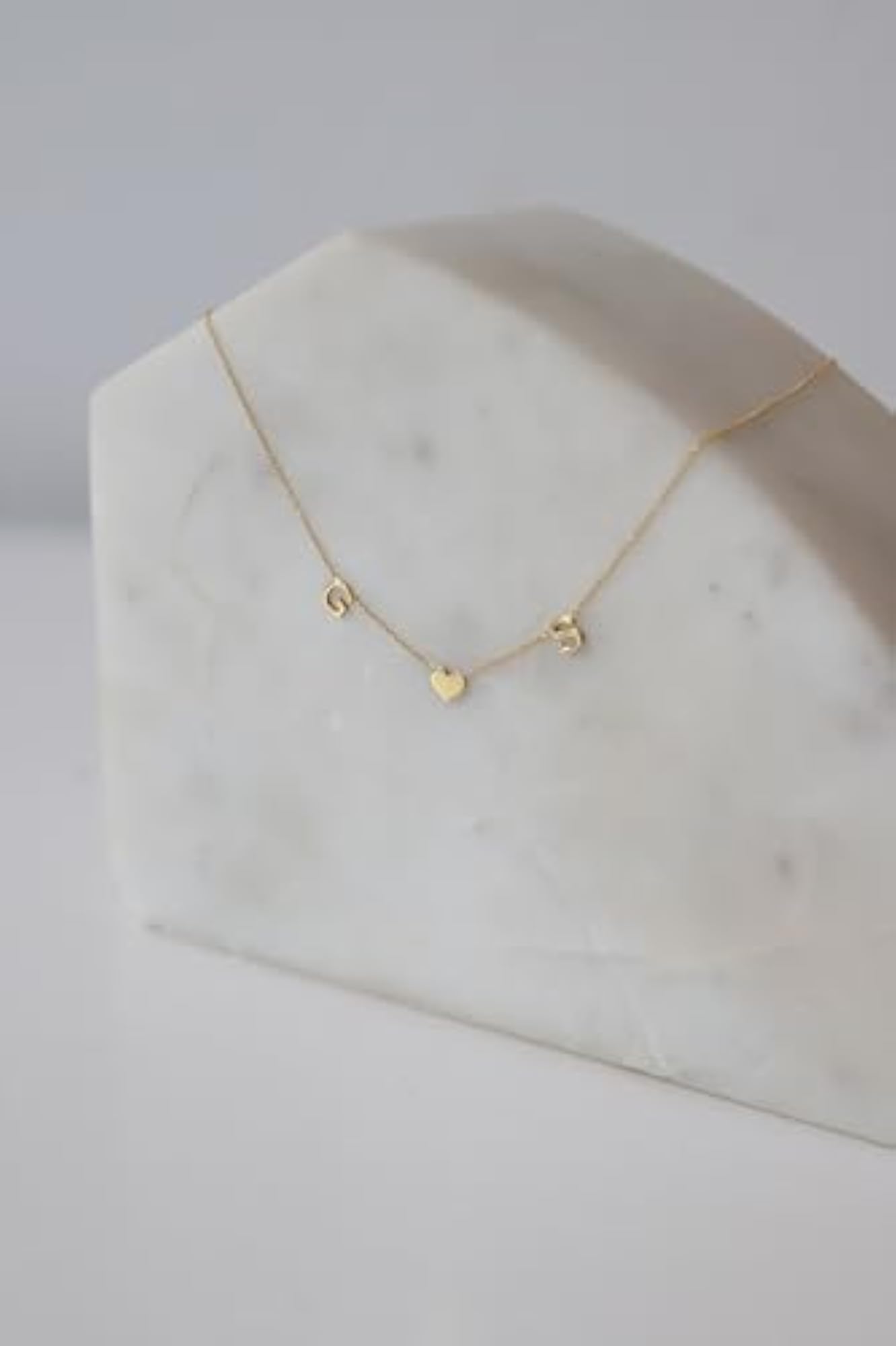 Women's Personalised Gold Plated Couple Initial Name Necklace, Heart Charm