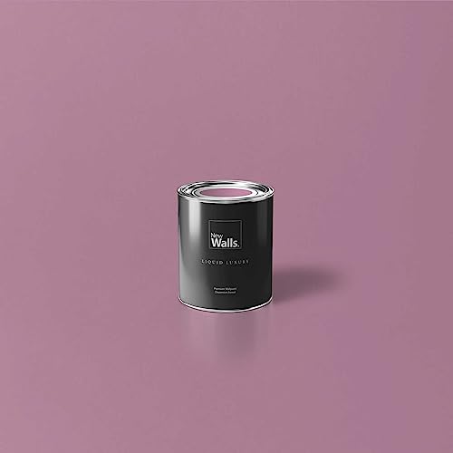 New Walls Premium Wandfarbe Pink, Flieder Liquid Luxury Dispersionsfarbe für Innenräume – 1 L