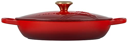 Le Creuset Eiffel Tower Collection Enameled Cast Iron Signature Braiser with Lid, 3.5 qt., Cerise