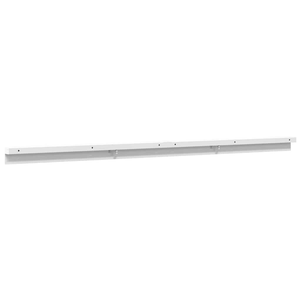 Juego de herrajes para puerta corredera de aleación de aluminio, 183 cm de longitud, con tope de puerta y guía de suelo, para puerta de habitación, salón, dormitorio, herraje de puerta, montaje seguro