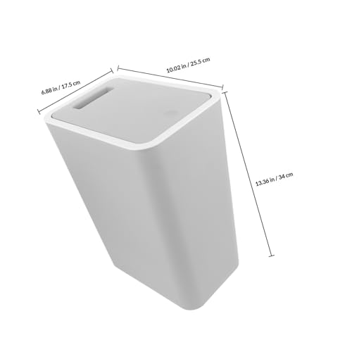 caneca plegable rectangular con tapa pulsadora gris oscuro miniatura 2