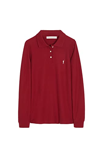 POLO CLUB Polo a maniche lunghe con logo ricamato