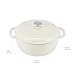 Amazon Basics Cast Iron Dutch Oven Pot with Lid, Enameled, Round, Dual Handles, Heavy-Duty, Small, 4.3-Quart, White