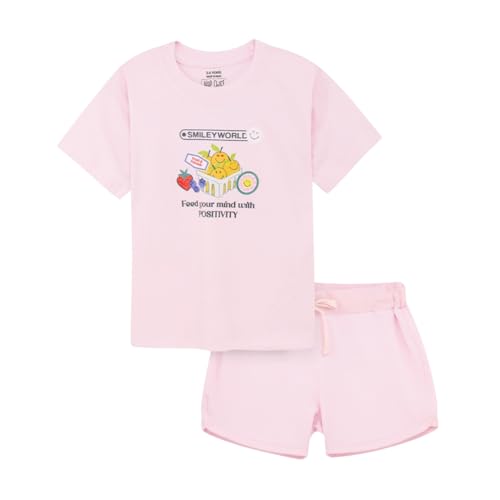 Image of Nap Chief Girls Cotton Cartoon Characters and Printed Co ord Sets, T Shirt and Shorts for Casual Wear