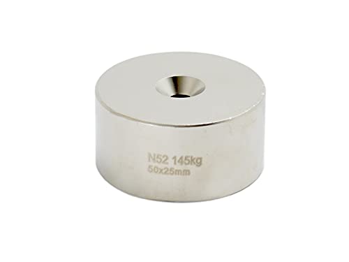 Neodym Magnet Dauermagnet runder Lochmagnet 50x25mm 145kg Magnetscheibe Cover