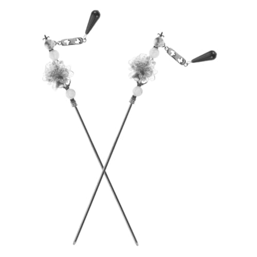 PAMINGONO 古風水墨画花柄かんざし ヴィンテージタッセル付き ヘアピン装飾 漢服用 ヘアスタイリングピン 中国製 2個入り