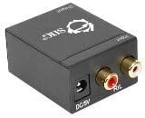 SIIG Analog to Digital Audio Converter, rear view showing Coaxial and Toslink digital audio outputs.