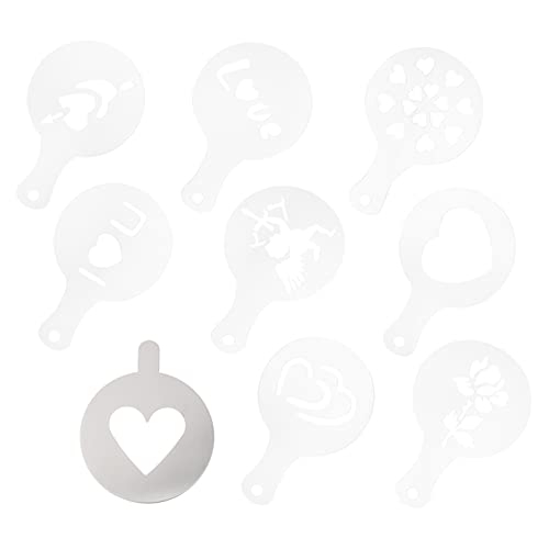 BESTYASH 9pcs Valentine's Day Cookie Stencils Reusable Baking Tools for Coffee Decorating Cake Decorating and Crafts for Romantic Themes and Creative Projects