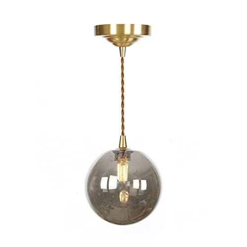 Lámpara colgante de cristal y latón dorado elegante para comedor