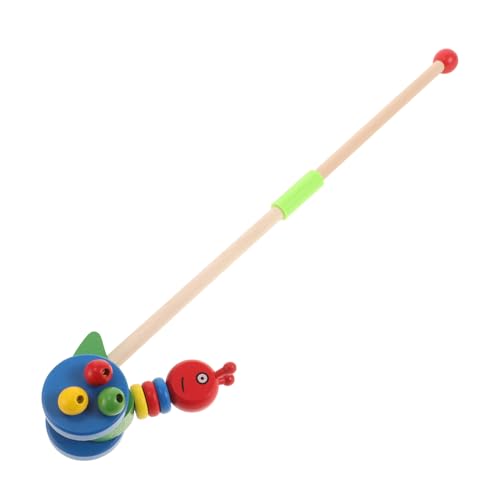 PartyKindom Holz Schiebespielzeug mit Griff Langlebiger Lauflernwagen aus Stabilem Holz Wiederverwendbarer Schiebewagen mit Niedlichem Tierdesign für Jungen und Mädchen Fördert Gehfähigkeit