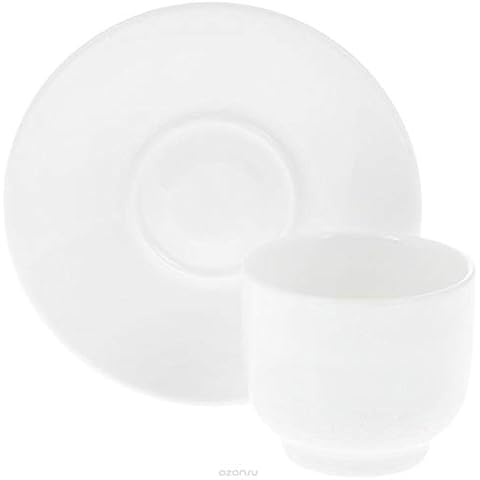 Wilmax White Porcelain Set Of 6 5 Oz | 150 Ml Tea Cups & Saucers | Dishwasher Safe, Easy To Clean | Fine, English Porcelain | Wl-993021/Ab Cover