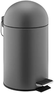 Navaris 3L Pedal Bin - 3 Litre Bathroom Bin with Soft Close Lid and Removable Inner Bucket for Bathrooms Toilet Kitchen Office Bedroom - Grey