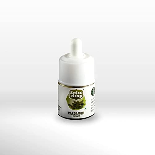Spice Drop Cardamom Extract - Tea, Coffee, Cooking, Baking, Dessert | Rich Aroma & Authentic Quality | Pure Whole Green Cardamom Pod Extract | No Added Color or Preservative | Vegan | 5 ML (180 drops)