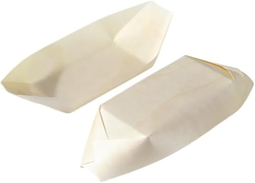 たこ焼き 舟皿 小皿 100枚入 寿司 使い捨て プレート 木舟 寿司プレート トレイ ボート たこやき舟皿 家庭用 業務用 (11.5cm*6.5cm(4寸))