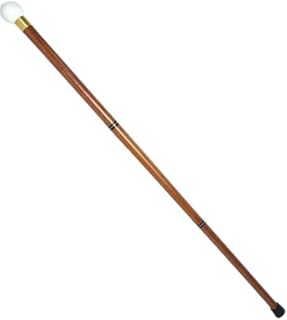 Walking Stick - Unique Wooden Cane with Brass Golf Handle - Stylish & Functional 3-Fold Walking Stick for Men and Women