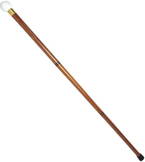 Walking Stick - Unique Wooden Cane with Brass Golf Handle - Stylish & Functional 3-Fold Walking Stick for Men and Women