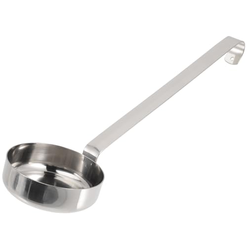 HOLIDYOYO Pizza Sauce Scoop Spoon Flat Pizza Sauce Ladle Spreader Stainless Steel Food Portioner for Measuring Serving Sauce Dressing Silver