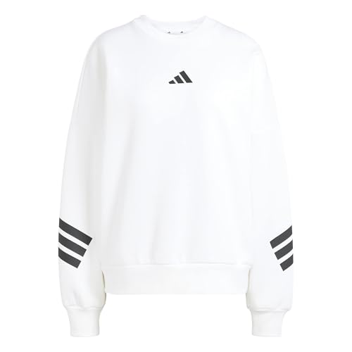 adidas Women's Future Icons Three Stripes Sweatshirt, White, M