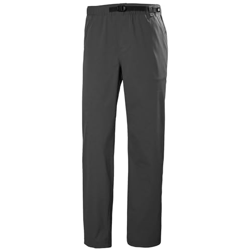 Helly Hansen Holmen Relaxed Pant - Men's Hiking Pants with Integrated Belt, Adjustable Waist, Discrete Logo, 5 Pocket Design, 980 Ebony - 32 W × 32 L