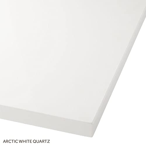 Signature Hardware 482574 Aliso 72" Free Standing Double Basin Vanity Set With Teak Cabinet, Quartz Vanity Top, And Rectangular Porcelain Undermount Sink #TOP1