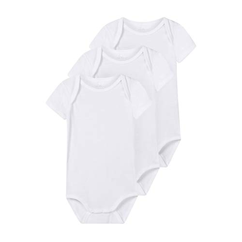 Name It NBNBODY 3P SS Solid 2 Noos Body, Bianco (Weiß Bright White), 56 (Pacco da 3) Unisex-Bimbi