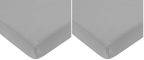 Image of TL Care Supreme 100% Natural Cotton Jersey Knit Mini Crib Sheet, Gray, 24 inch x 38 inch, Soft Breathable, for Boys and Girls (Pack of 2)