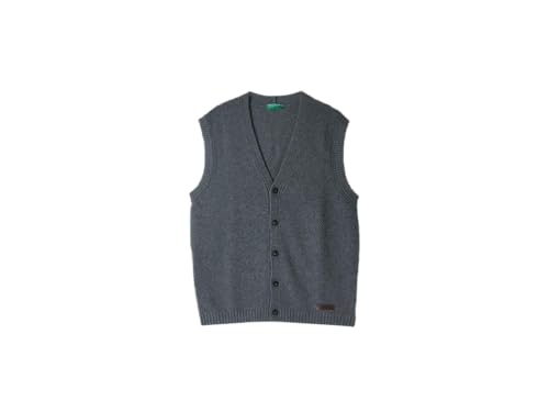United Colors of Benetton Maglia Cardigan S/M 1344U601H Gilet da Uomo, Grigio, XXL