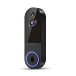 1080P Wireless Video Doorbell Camera, AI Human Detection, Night Vision, 2-Way Audio, Battery Powered, Cloud Storage, 2.4G WiFi, Indoor Outdoor Surveillance (Black-No Chime)